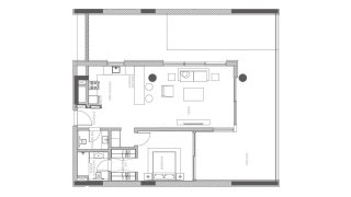 Apartment floor plan, 1 bedroom in Creekside Residence No. 11008