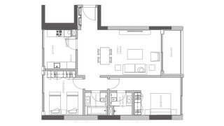 Apartment floor plan, 2 bedrooms in Creekside Residence No. 11009