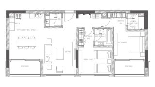 Apartment floor plan, 2 bedrooms in Creekside Residence No. 11011