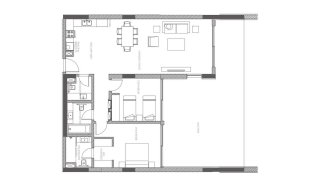 Apartment floor plan, 2 bedrooms in Creekside Residence No. 11013