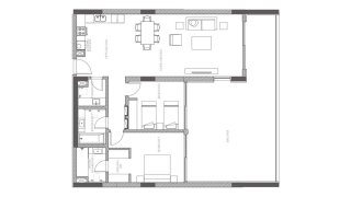 Apartment floor plan, 2 bedrooms in Creekside Residence No. 11012